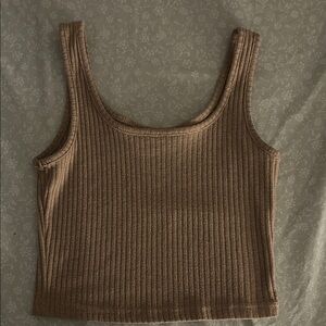 Ribbed Brown Tank Top